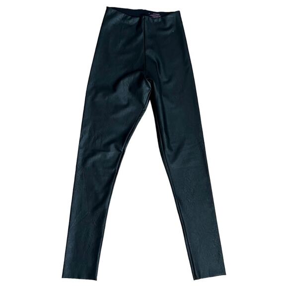 Commando Black Faux Leather Raw Hem Leggings Size M - Picture 4 of 14